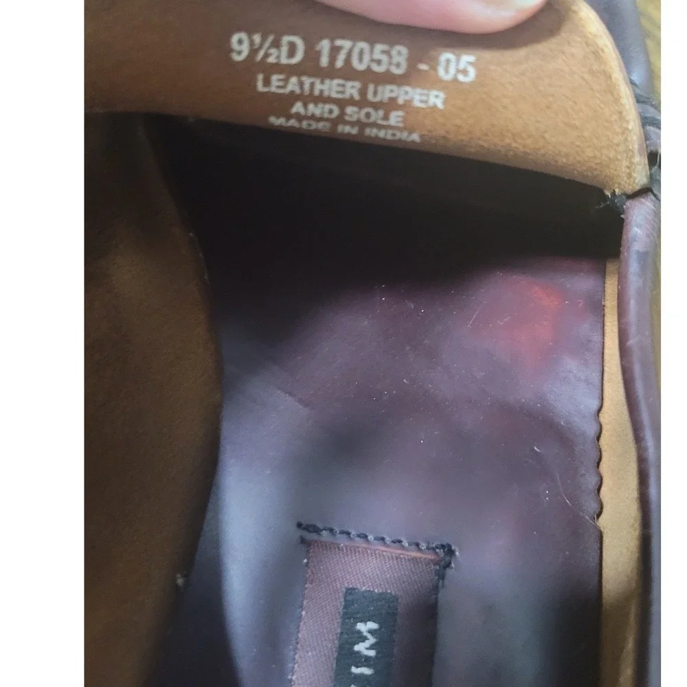 Florsheim Mens Burgundy Leather Penny Loafers Moc Toe Dress Shoes 17058-05 9.5 D